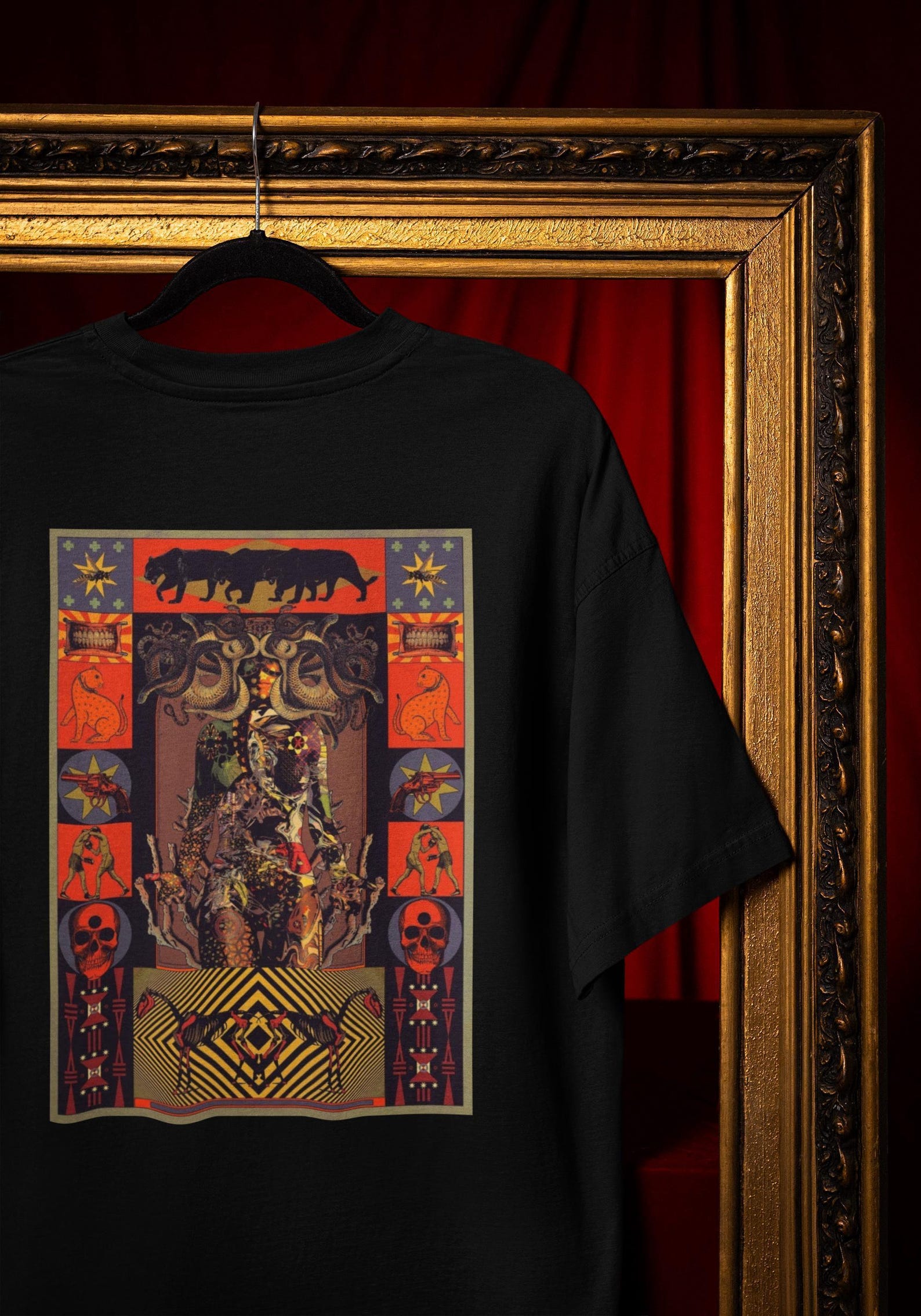 Occult Panther Goddess T-Shirt: Psychedelic Surreal Mystic Art Comfort Colors® XL