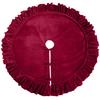 Velvet Christmas Tree Skirt with and Lace Trim for Holiday Home Decor, 122