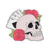 Gold Striking Plated Punk Skull Brooch Featuring Beautiful Rose Design For Distinctive Fashion Appeal