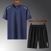 Summer Casual Men's Plus Size Ice Silk Three-Piece Set - Dad's Trendy Short Sleeve T-shirt