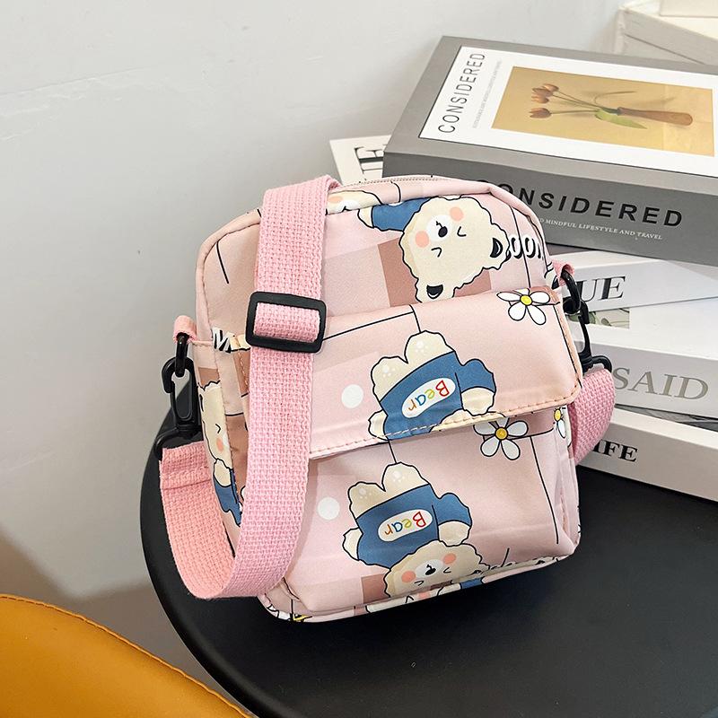 

Soft sister cartoon bag female college style student class bag cartoon small square bag lightweight shoulder messenger bag розовый