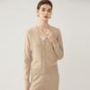 Elegant Women's Autumn/Winter V-Neck Cashmere Cardigan - Solid Color, Warm, Loose Slimming Fit