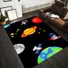 "Space Themed Cartoon Carpet with Astronauts, Planets, and Stars Pattern" Suitable for Use As an Anti-slip for Living Room Bedroom Sofas