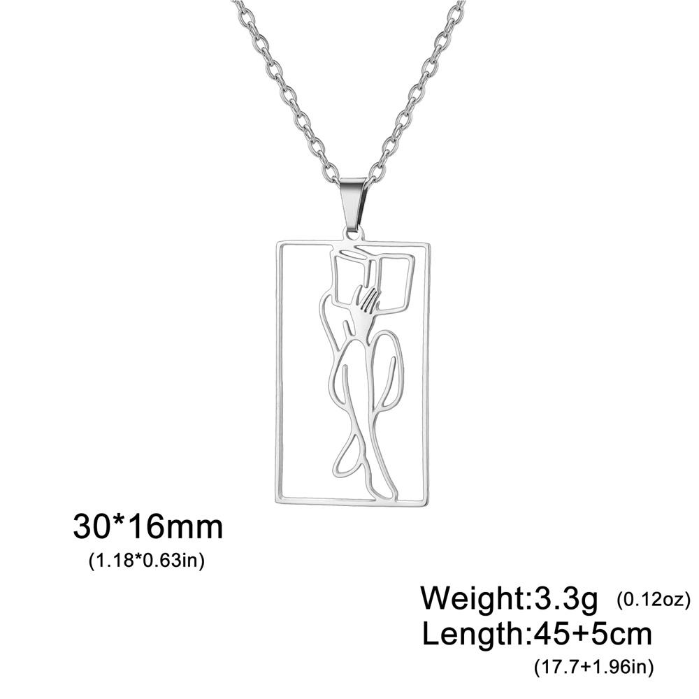 My Shape Shapely Beauty Women Necklaces Charming Pictorial Girl Pendants Pendants Neck Chain Stainless Steel Fashion Jewelry