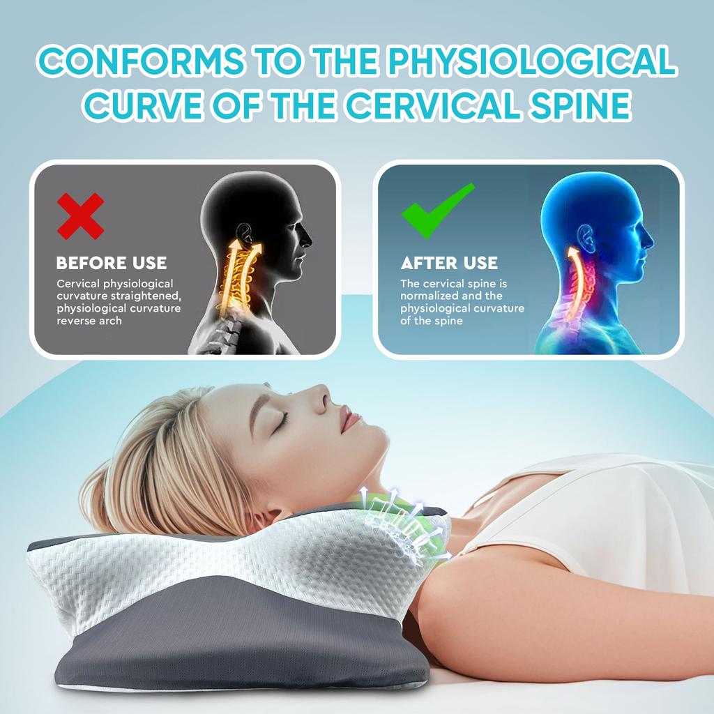 Cervical Pillow for Sleeping Bed Pillows Cooling Silk Pillowcase Rgonomic Memory Foam Pillows Sleeping Neck and Shoulder Support