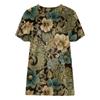 Women's Printed Short Sleeve Round Neck Retro Short Sleeve Summer Loose Tops Tops Women's Summer T-Shirts