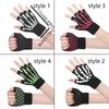 Universal Black Punk Skeleton Gloves Knitted Stretch Skull Half Finger Gloves Ghost Claw Thicken Cosplay Gloves Winter Season