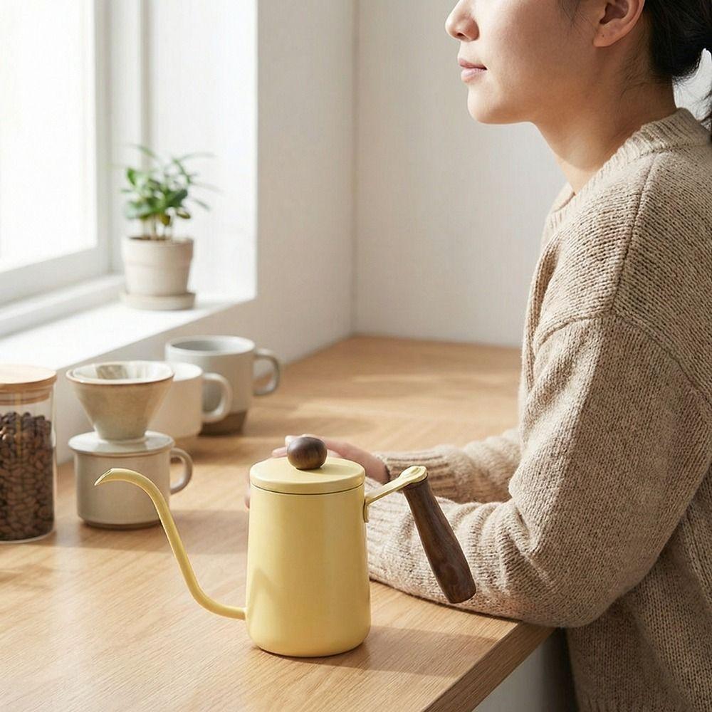 600ML Pour Over Coffee Kettle Stainless Steel Drip Filter Coffee Maker Hand Brewing Kettle  Kitchen