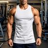 Men's Summer Vest Tight Open Line Round Neck Sleeveless Top Sweat Fitness Training Quick-drying Vest Sports Top