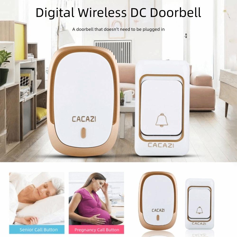 New 200M Range Wireless Doorbell LED Light 4 Volume DC Battery Operated 36 Chime Easy Install Remote Call Bell Home Use