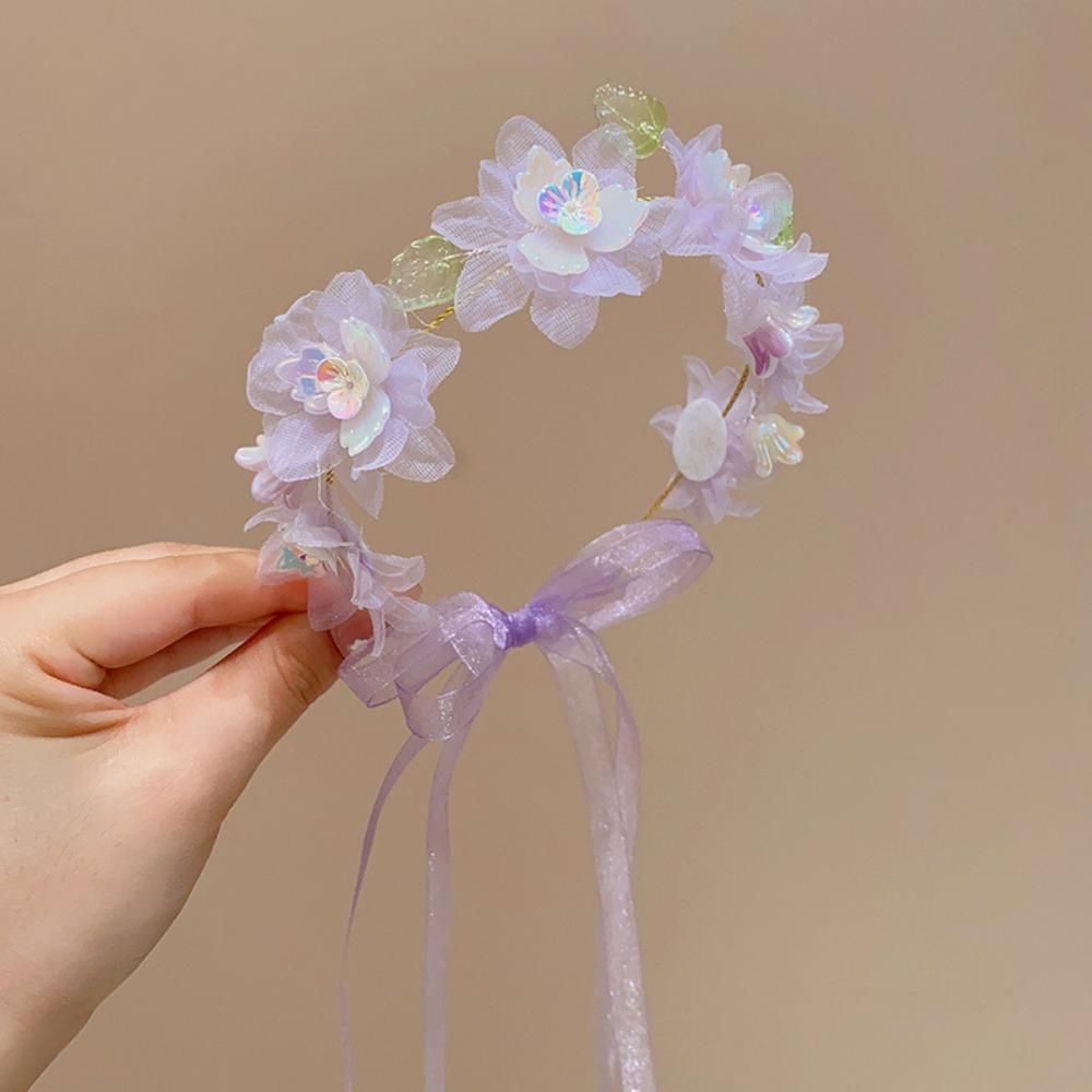 Party Headwear Artificial Flower Crown Sweet Wedding Headband New Floral Hair Hoop  Girls Gift