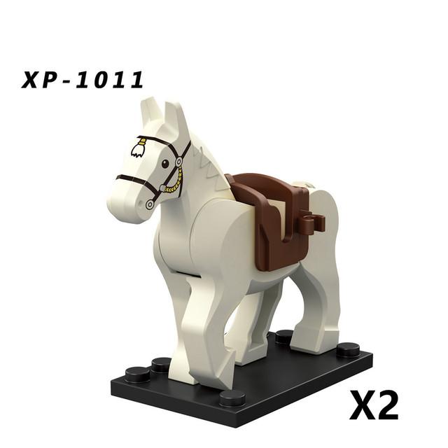 Historically Famous Battle Horse Building Block Model Medieval Cavalry Soldiers Figure Bricks Accessories Toys For Kids J108