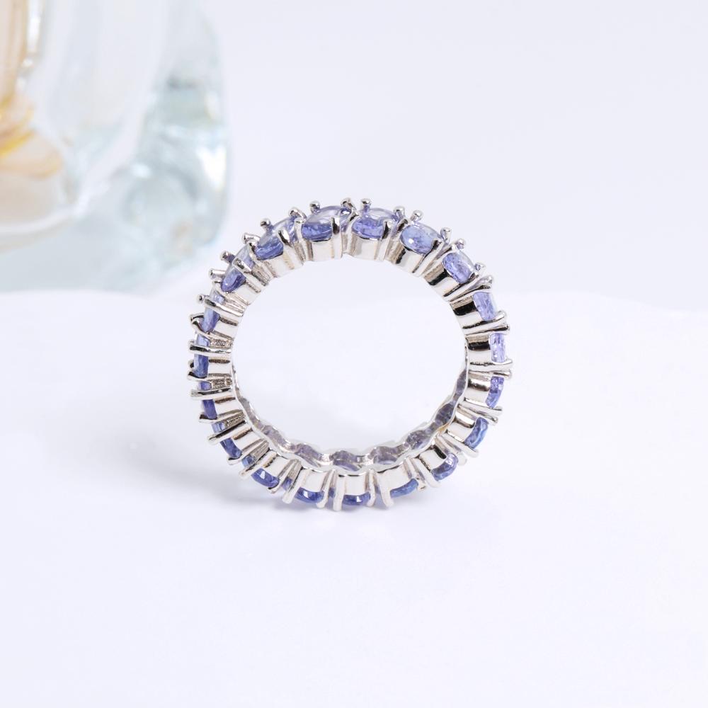 925 Sterling Silver Light Luxury Natural Tanzanite Gemstone Ring for Women Fine Jewelry Celebration & Party Engagement Gift