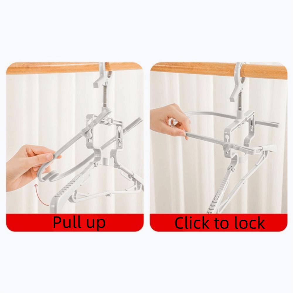 2Pcs Plastic Folding Hoodie Hanger Rotatable Collapsible Clothes Drying Rack Windproof Adjustable Closet Organizer Travel