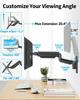 MOUNTUP PC Monitor Wall LCD Display Gas Compatible with Load Capacity Arm VESA75mm Vertical and Horizontal Angle Adjustment Arm, Mounted, Arm, Spring,