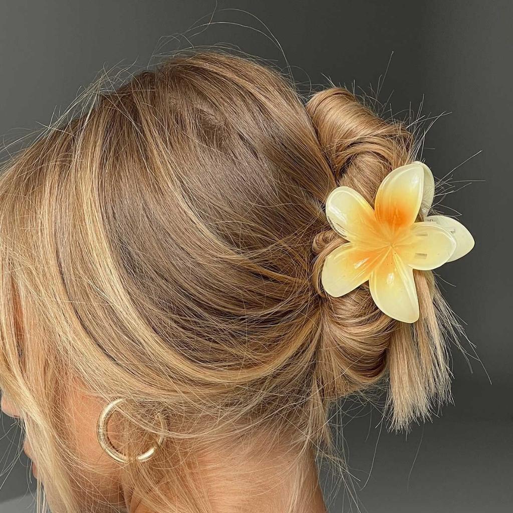 Summer Simulation Big Flower Grab Clip Hair Accessories, Holiday Wind Sweet Color Disc Hair Clip Woman