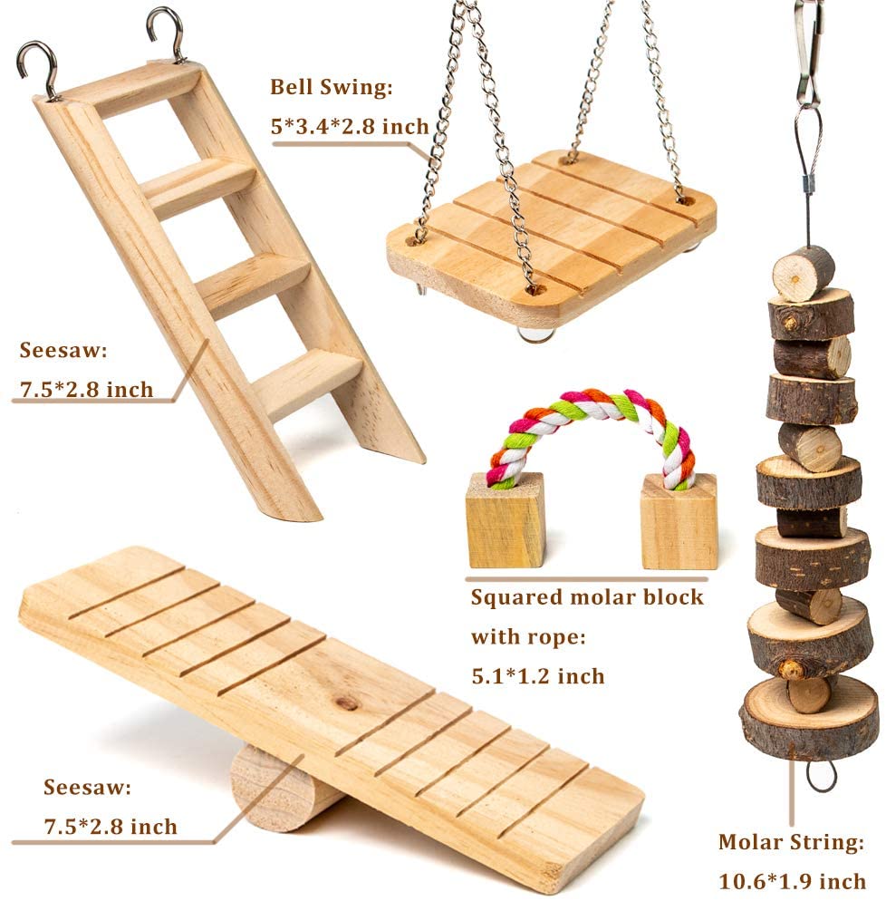 Hamster Chew Toys Set Natural Wooden Hamster Toys and Accessories for Cage Hamster Hideout Apple Wood Sticks Guinea Pig Chew Toys for Teeth Syrian