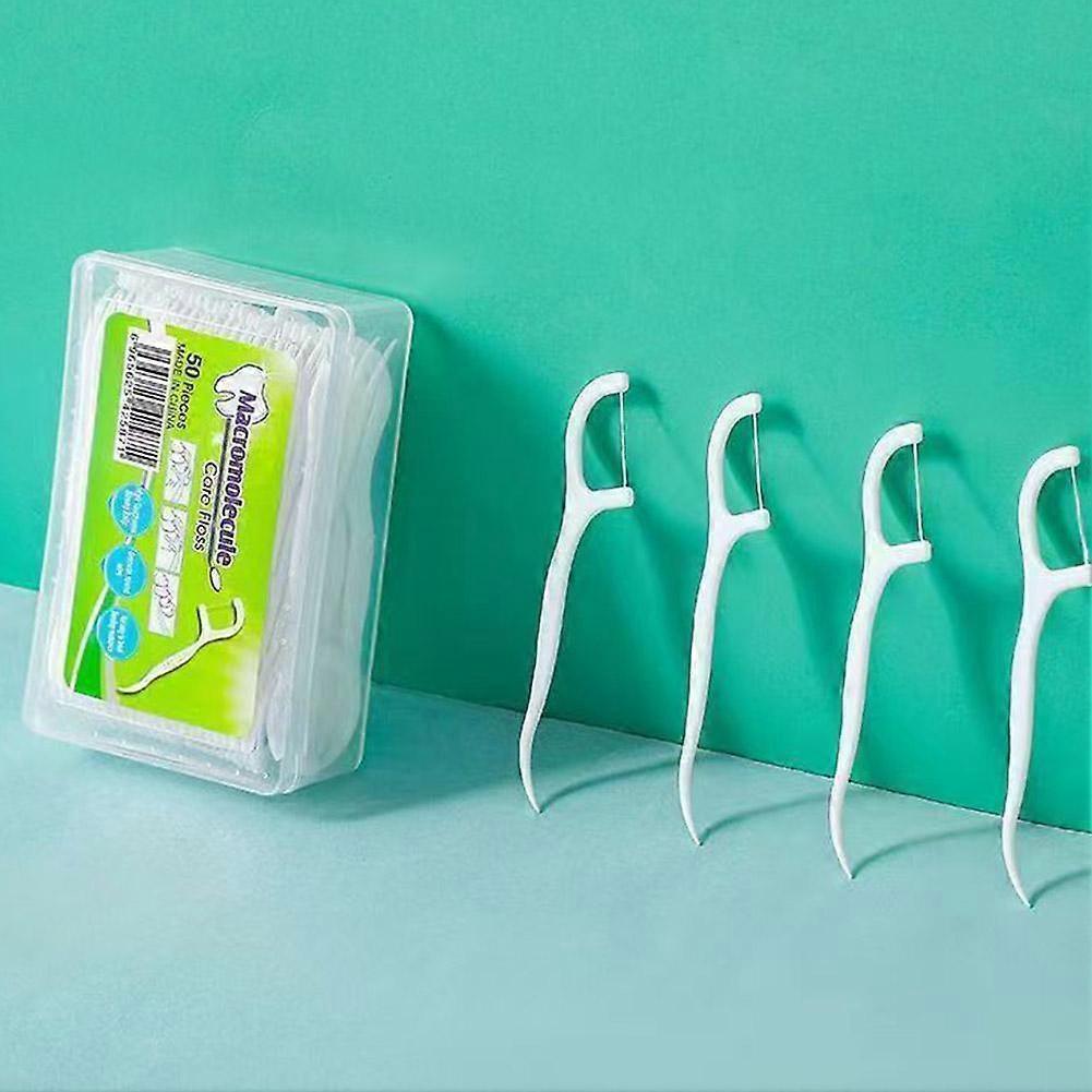 Dental Floss Household Boxed Plastic Bow Dental Floss Disposable Floss Boxed Floss 50pcs Family Care