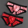 Men's Sexy Low Waist Triangle Briefs with Hip Lifting Design, High Elastic Polyester-Cotton Blend, Large Pouch