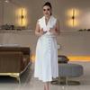 2024 Elegant French Style Sleeveless Solid Color Slimming Long Dress for Women