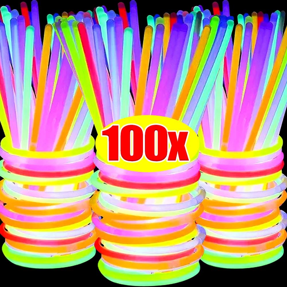 Multicolor Fluorescence Sticks Party Glowing Stick Bright Colorful Light Bright Bendable Glow Bracelet Party Supplies Wholesale