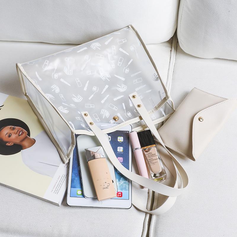 JYL TS Women's Sling Bags  Tote Bag 030 2 Set PVC Printed Large Capacity Women Bag