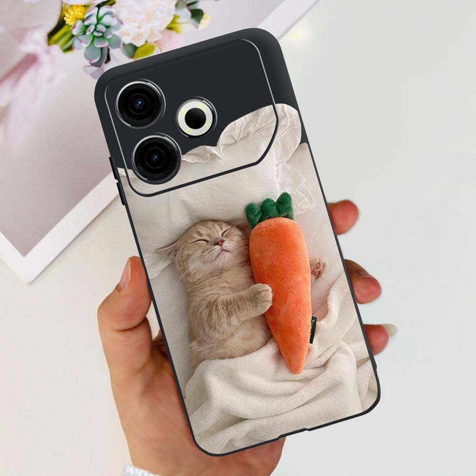 2024 Fashion Case For Tecno Pova 6 Neo Black Silicone Soft TPU Back Cover For Tecno Pova 6Neo 4G Phone Cases