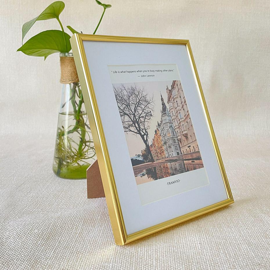 

Золотисто-черная фоторамка из алюминиевого оргстекла, настенный коврик для галереи, гостиной, домашнего декора 30x40cm(11.8x15.7in) золотой