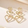 Versatile European & American Heart Drop Earrings - Slimming, Irregular Design, Hollow Heart Shape