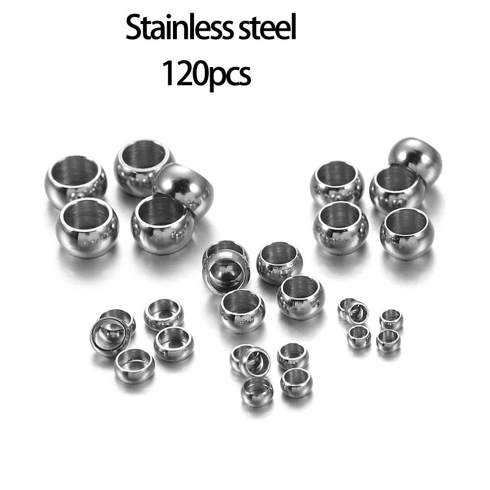 

100/120Pcs/lot Stainless steel Crimp End Beads End Stopper Spacer Terminators Tips For Diy Jewelry Making Findings Accessories 1.5mm