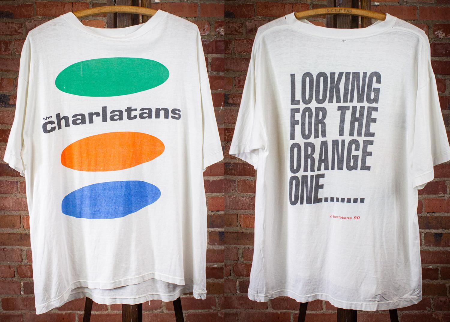 Vintage Charlatans Looking for the Orange One Concert T Shirt 1990 White M