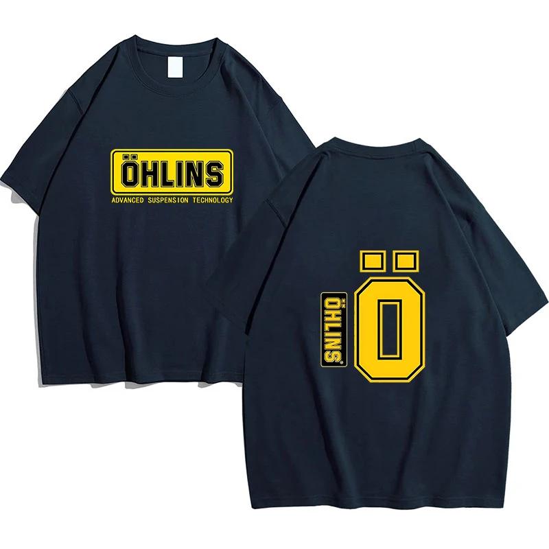 New Men's Unique Ohlins Sports Racing T-Shirt Pure Cotton Casual Shock Ohlins RXF34 M.2 Men's Comfortable and Popular Tee