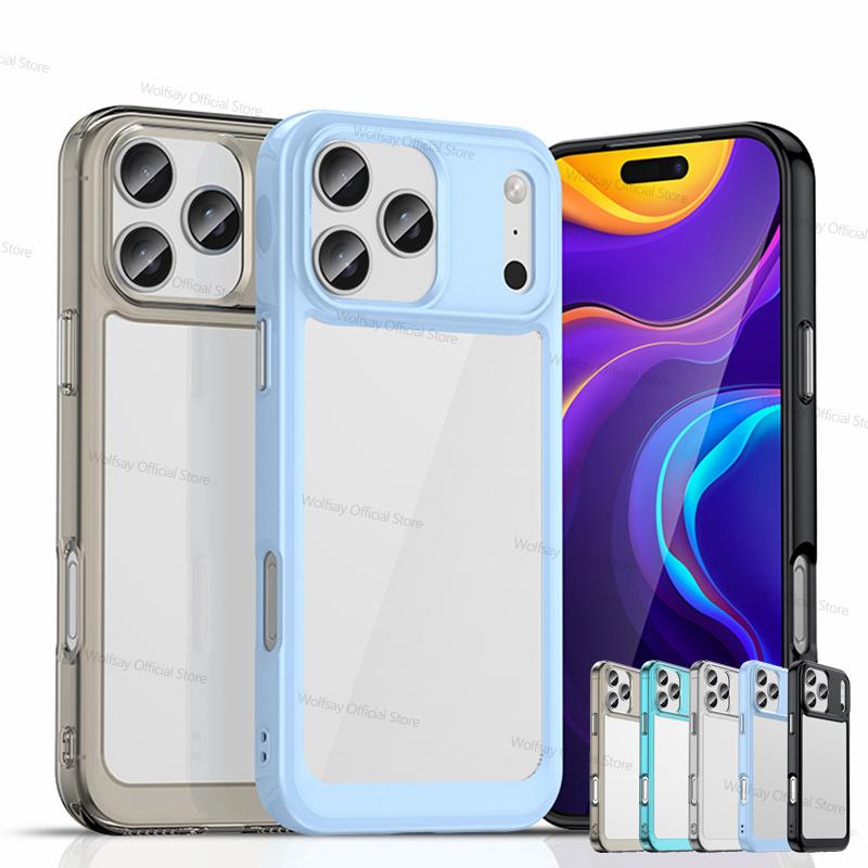 For iPhone 17 Pro Max Deksel Apple iPhone 17 Air iPhone 17 Pro Max Deksel TPU Klar PC + Silikon Støtsikker Beskyttende Telefondeksel