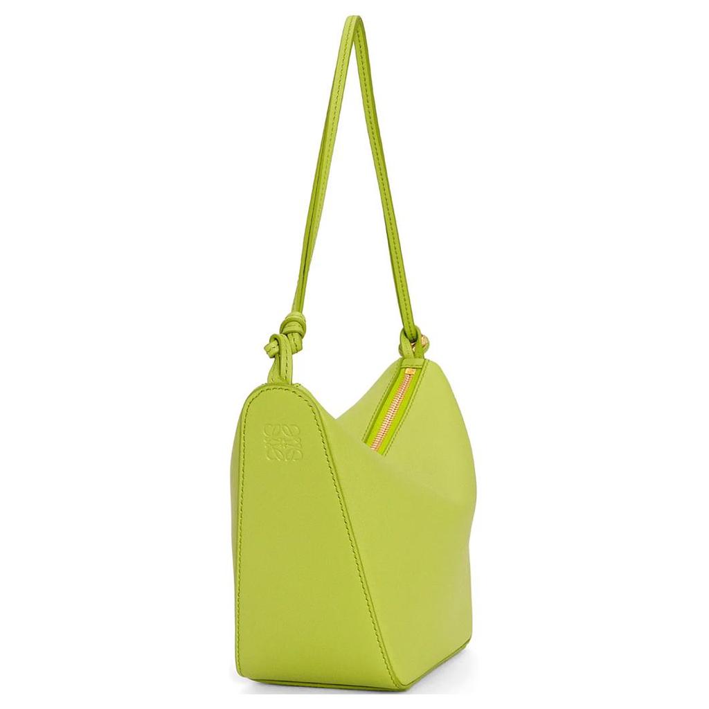 Loewe Hammock Hobo Embossed Letter Puzzle Zipper Closure Leather Hobo Bag Women Hobo Bag Grass-Green A538G13X01-1718