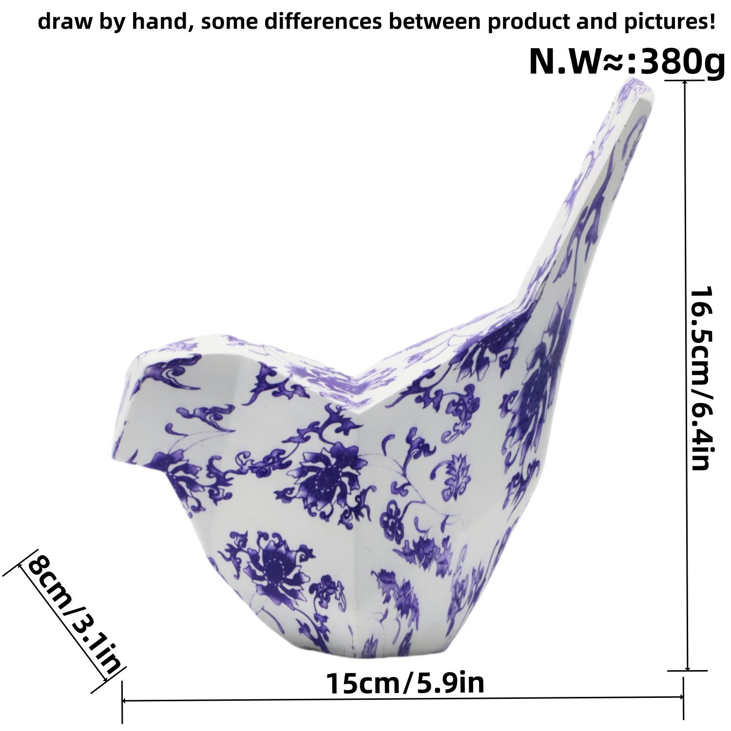 

Современный Изящный Креативный Дизайн Геометрический Сине-Белый Узор Птичьи Украшения Животное Дом Гостиная Декор Принадлежности Смола Лучшие Поделки