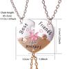 3 Pcs/set Best Friends Forever Heart Pendant Necklace For Women Adjustable Love Broken Heart BFF Choker Party Jewelry Accessorie