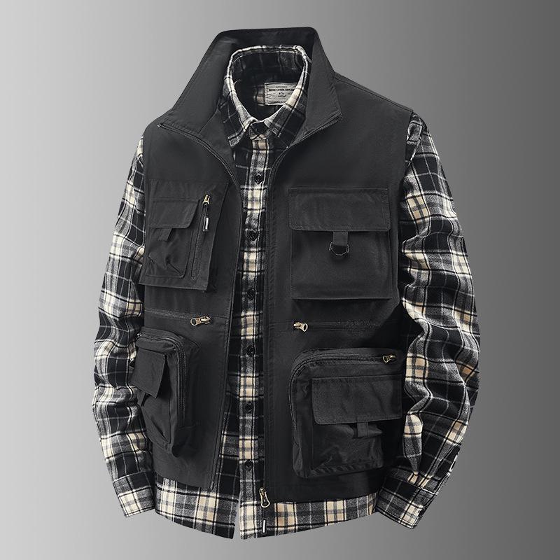 Men's Outdoor Workwear Multi-Pocket Vest - Thin, Sleeveless Fishing & Photography Jacket