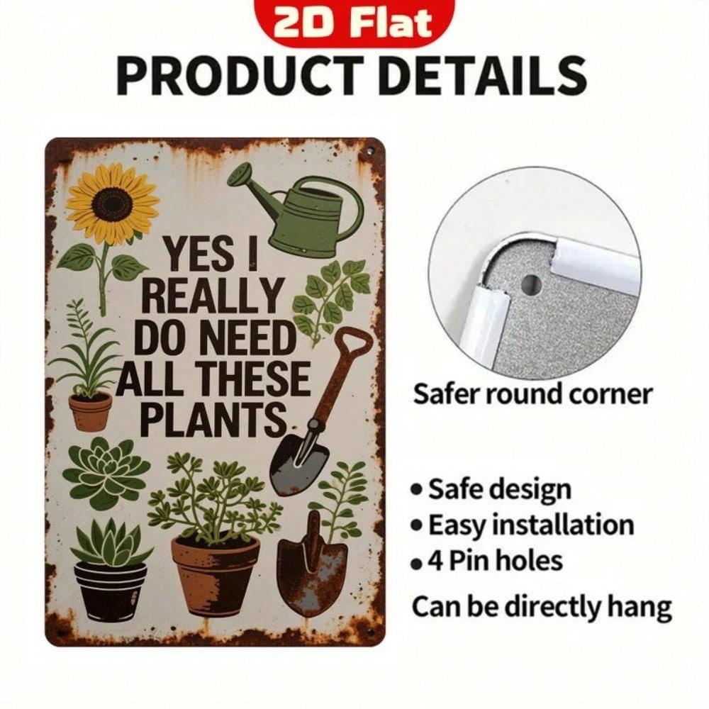 Funny Gardening Metal Sign Rustic Wall Decor Outdoor Indoor Weather Resistant Vintage Plant Lover Gift
