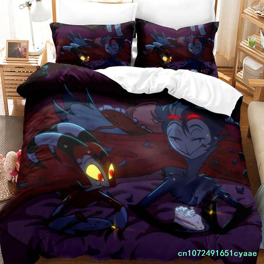 Loona Boss Ensemble de Literie Simple Jumeau Complet Queen King Size Ensemble de Literie Adulte Enfant Chambre à Coucher Housses de Couette Anime Parure De Lit Lit EU single(135x200cm)