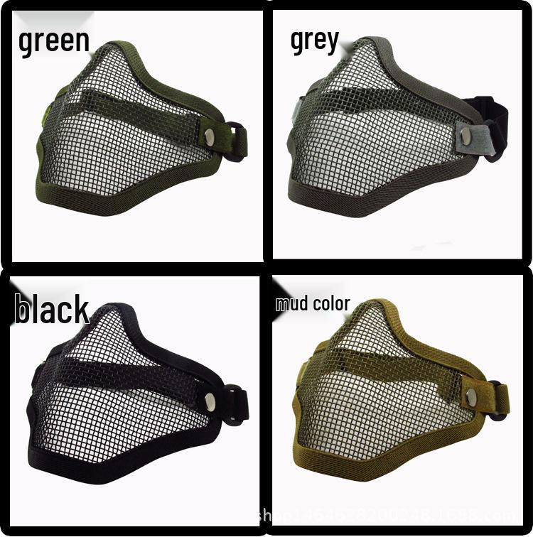 Outdoor Tactical Half-Face Steel Mesh Protective Sports Mask