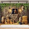 Western Cowboy Photography Backdrop Rustic Farm Barn Haystack Wood House Horse Wheel Background Party Decor Photo Shoot Props