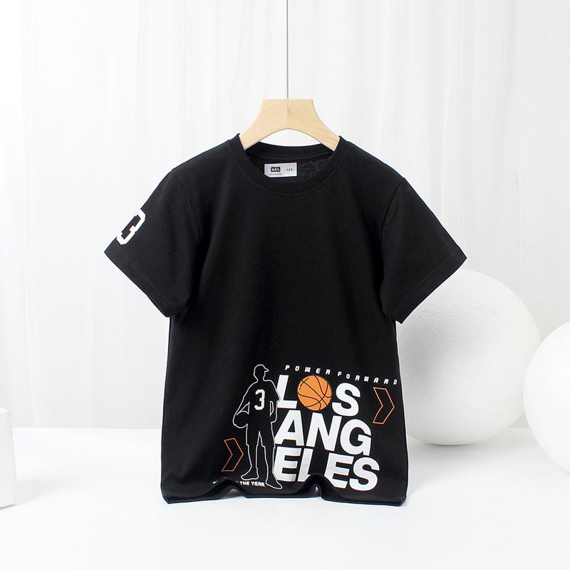 Children's Quick-Dry Cotton Basketball T-Shirts - Summer Short-Sleeve Tops for Boys