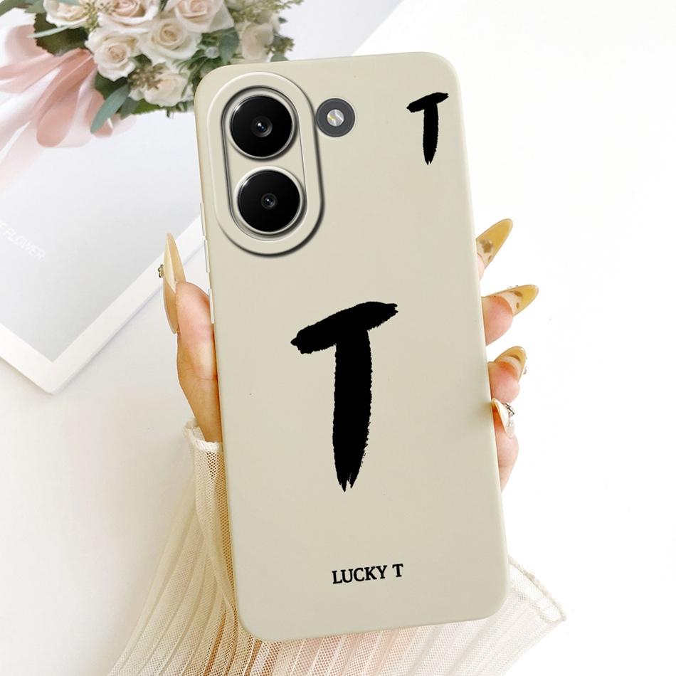 For Xiaomi Poco X8 Pro / X8 Pro Max Lucky Initial Letter Phone Case For Poco X8Pro X 8 Pro Max 5G Soft Silicone Cases Bumpers