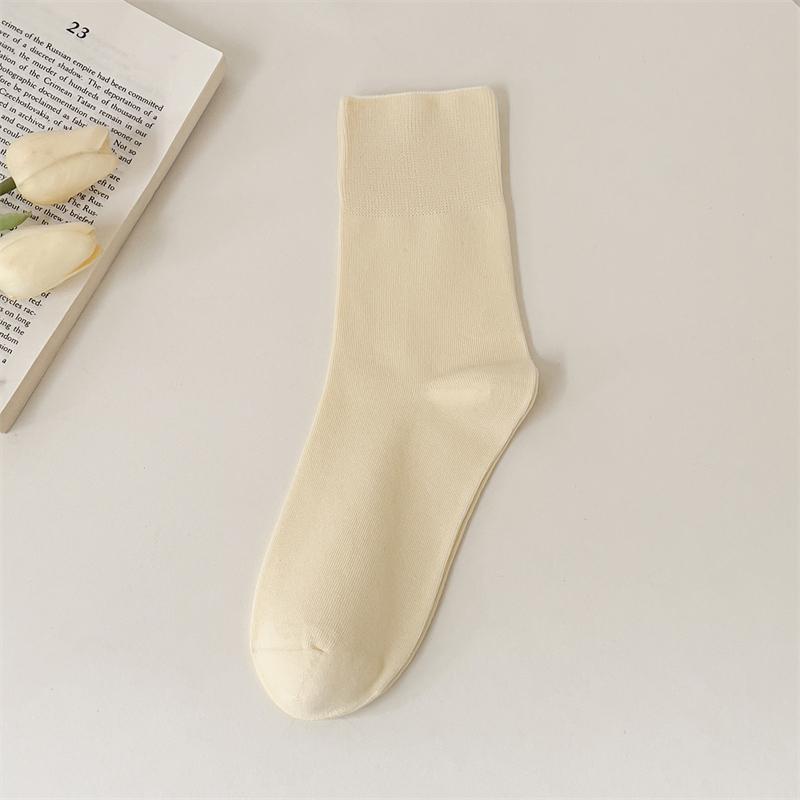 Women Socks Thin Summer New Solid Colorful Plain Crew Socks Casual Girls Trendy Simple Breathable Anti-pilling Loose Socks