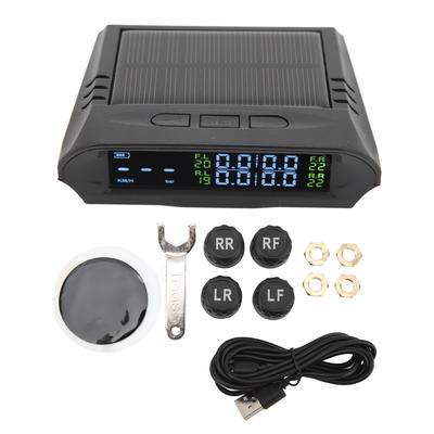 Tire Pressure Monitoring System LCD Display Wireless Solar Power TPMS for Car RV Trailer Truck SUV