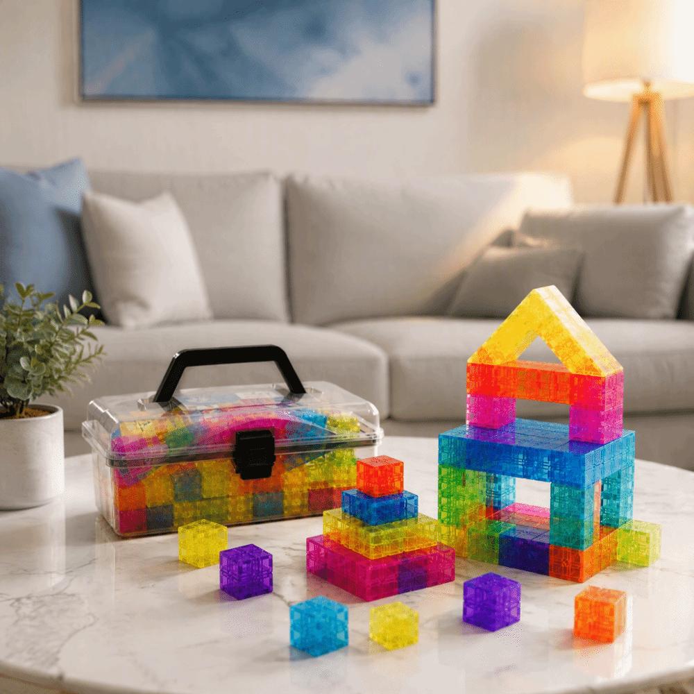Transparent Magnetic Cubes Construction Toy Geometric Children's Educational Toy Children
