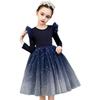 Autumn New Girls' Dress Stylish Starry Sky Mesh Puffy Dress Little Girl Stylish Princess Dress Gown
