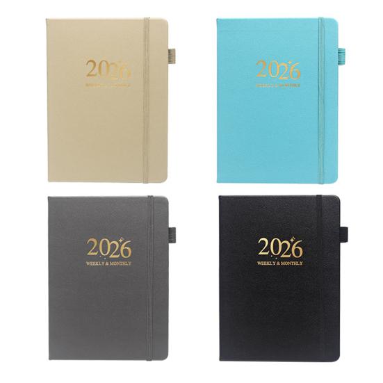2026 Planner A5 Notebook 144 Sheets Hardcover Daily Journal Calendar Multifunctional Work-Life Balance Schedule for Travel College Home
