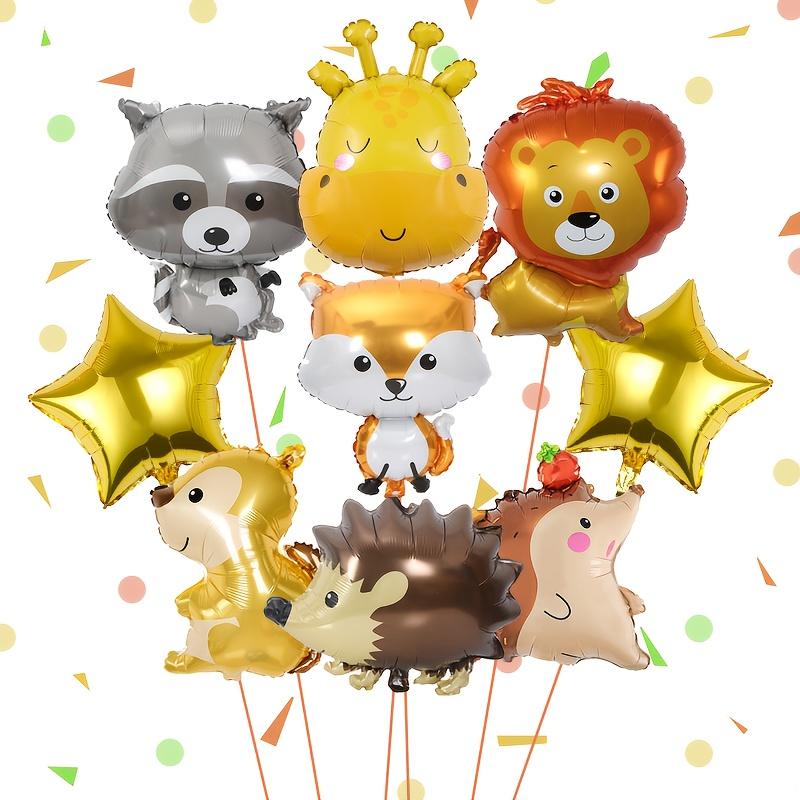 7pcs Fox Hedgehog Raccoon Deer Animal Foil Balloons Birthday Woodland Forest Theme Thanksgiving Day Party Decor Baby Shower Gift