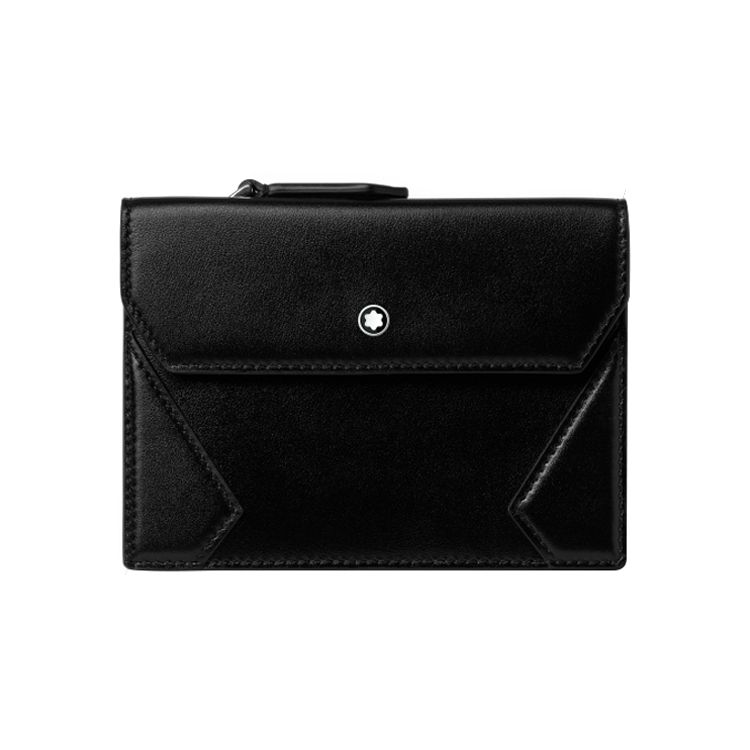 

Montblanc Meisterstück Solid Color Zipper Wallet Unisex Wallet Black 129907 Basic Set (Bag+Dust Bag)